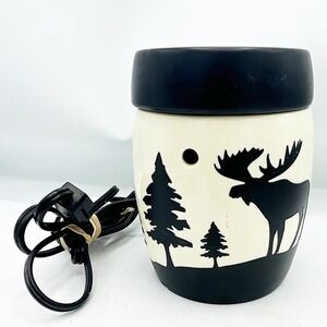 Scentsy Yukon Moose Woods Trees Silhouette Retired Full Size Wax Warmer